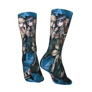 Chaussettes décontractées d'été pour adultes, motif personnage d'anime, impression par transfert thermique, respirantes, en polyester/nylon, avec revers tricoté, pour le yoga - Product Image 2