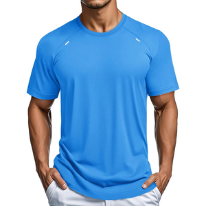 Camiseta Deportiva de Punto para Hombre, Cuello Redondo, Color Sólido, Corte Ajustado, Secado Rápido, Estilo Deportivo, Negra, para Gimnasio, Personalizada 2026 - Product Image 4