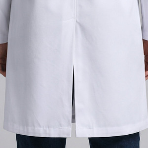 เสื้อกาวน์แพทย์ผู้ชายแบบยาวเต็มตัว – ชุดยูนิฟอร์มโรงพยาบาลผ้าโพลีคอตตอน ทรงปกติ - Product Image 5