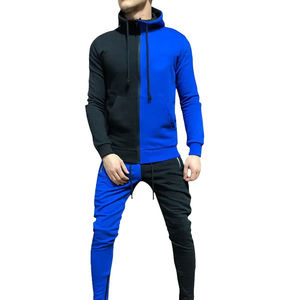 Sweat-shirt à capuche zippé pour homme, color-block, manches longues, décontracté, avec poches latérales, pour l'automne - Product Image 2