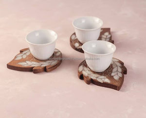 Ensemble de sous-verres géométriques faits à la main en nacre pour la décoration intérieure de luxe pour la cuisine et les hôtels au prix de gros bon marché - Product Image 6