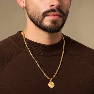 Collier pendentif boussole géométrique en diamant rond cultivé en laboratoire, bijoux fins en argent sterling ou or avec diamant de laboratoire - Product Image 2