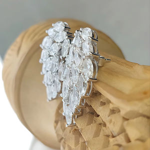 Pendientes de compromiso con diamantes cultivados en laboratorio, chapado en oro de 18 quilates y rodio, suministro de joyería al por mayor con certificado IGI - Product Image 3