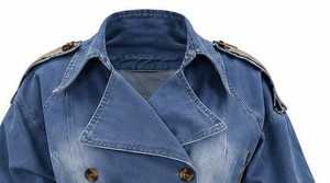 เสื้อแจ็คเก็ตยีนส์ผู้หญิงแขนยาวคอปกพับได้ - Product Image 2