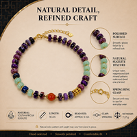 Bracelet en perles rondes de Sugilite, pierre précieuse naturelle, pour la méditation spirituelle et la protection des chakras