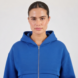 Conjunto de chándal de maternidad oversize con cremallera para mujer, estilo urbano, sudadera holgada para embarazo, pantalones de chándal para lactancia, chándales para amamantar - Product Image 3