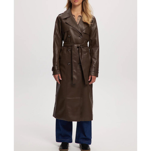 2026 Latest Arrivals Women's Plus Size Winter Vintage Knitted Genuine Sheep Leather <b>Trench</b> <b>Coat</b> Windproof Breathable Cotton - Product Image 5
