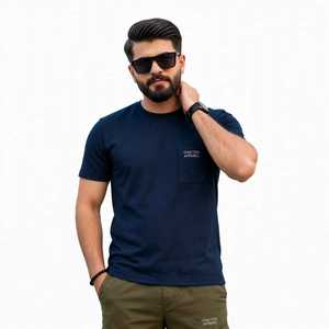<b>Men's</b> <b>Navy</b> <b>Blue</b> Short Sleeve Crew Neck <b>T</b>-<b>Shirt</b> Solid Color Casual Regular Fit Jersey Tee - Product Image 1