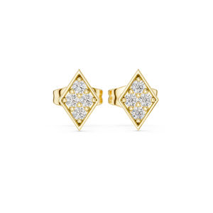 Pendientes de Oro Amarillo de 14K con Diamantes Cultivados en Laboratorio, Redondos, para Uso Diario, para Mujer |   Nuevo Diamante Rown - Product Image 1