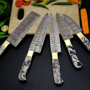Ensemble de couteaux de cuisine professionnels en acier Damas, design élégant et raffiné, couteaux de chef, durables, performants et fiables pour la cuisine quotidienne - Product Image 4