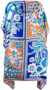 ชุดว่ายน้ำชายหาดผู้หญิง ผ้าโพลีซิลค์พิมพ์ลายดิจิทัล คอวี แขนกุด ทรงหลวม สวมใส่สบาย แห้งเร็ว ป้องกันแบคทีเรีย - Product Image 3