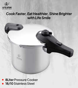 Olla a Presión Premium de 8L de Acero Inoxidable 18/10 con Sistema de Seguridad Avanzado, Tapa de Vidrio y Cesta para Vapor - Product Image 2
