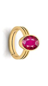 Anillo Ajustable de Cobre con Baño de Oro y Gema de Rubí Natural, Diseño Clásico Ecológico, Piedra de Nacimiento, Astrología, Rashi, Ratan - Product Image 2