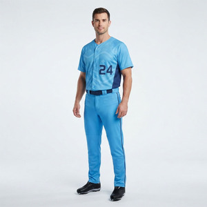 Uniforme de baseball personnalisé par le fabricant, vêtements de sport pour hommes, maillot imprimé, short respirant et anti-transpiration, uni - Product Image 1