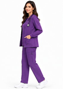 Ensemble de 3 pièces de tenue médicale respirante et extensible pour infirmières, médecins, hôpitaux, pharmacies, vêtements de travail chirurgicaux, personnalisable, unisexe, pour hommes - Product Image 3