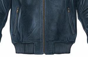 High Quality Men's Leather <b>Jacket</b> Stand Collar Zipper Closure - Product Image 3