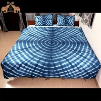 Meilleure qualité King Size luxe Tie-Dye housse de couette ensemble fait à la main en coton doux literie pour hôtels main bloc Tie Dye Design