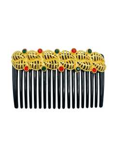 Gold Plated Alloy Hair Comb Vintage Printing Hairpiece Lightweight Fashion <b>Accessory</b> 13 CM for <b>Wedding</b> Party Naykk Creations - Product Image 2