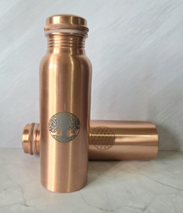 ขวดน้ำทองแดงลายจักระ พกพาสะดวก พร้อมฝาปิด - Product Image 4