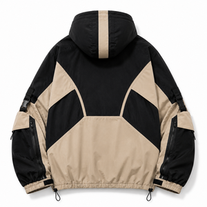 Wholesale Custom Panelled Pullover Quarter Zip <b>Techwear</b> Outerwear Outdoor Drawcord Hem Sleeve Compartments Relaxed Fit <b>Jacket</b> - Product Image 2