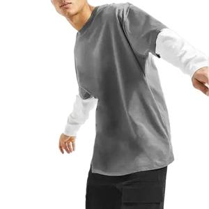 T-shirt double couche pour homme, mode, vente en gros, directement de l'usine |   Tissu en coton épais et résistant - Product Image 3