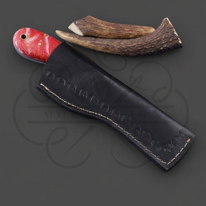 Cuchillo de caza de acero de Damasco de alta calidad hecho a medida, con mango de hueso, forjado a mano, de espiga completa, multifunción, para vaqueros. - Product Image 5