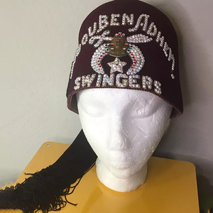 Fez Marrón Shriner con Borla de 18 Pulgadas y Pedrería, Sombrero Masónico de Alta Calidad, Personalizado, Más Vendido - Product Image 1