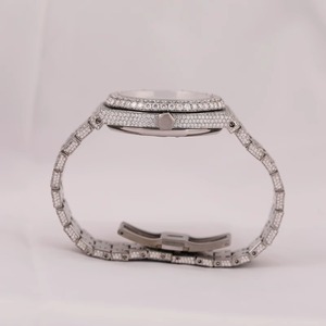 Reloj de Diamantes VVS Moissanite, Reloj de Pulsera Automático de Acero Inoxidable con Estilo Elegante y Moderno - Product Image 3