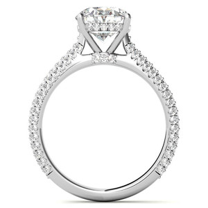 Anillo de Compromiso y Boda con Diamante Cultivado en Laboratorio, Estilo Halo Oculto Ovalado, Oro Amarillo Sólido Personalizado para Mujer, Certificado IGI - Product Image 3