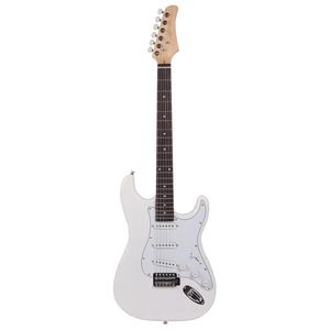 Guitarra eléctrica blanca con diapasón de palisandro - Product Image 1