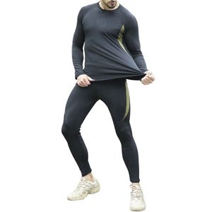 Best Selling New Arrival 2026 Long Sleeve Compression Set Dry Fit <b>Men</b> Wear Two Piece Legging Top Workout Suit Compression Set - Product Image 5