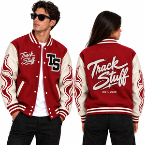 <b>Track</b> Stuff Custom <b>Mens</b> Varsity Letterman <b>Jacket</b> Wool Cotton Stand Collar Custom Embroidered Logo Front Streetwear Winter - Product Image 6