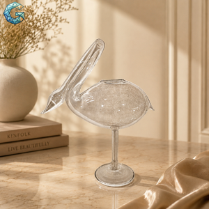 Verre à cocktail en forme de cygne transparent, fait main, hauteur 26 cm, diamètre 23 cm, durable, traditionnel, pour vin, bière, cocktails, fêtes, 101-200 ml - Product Image 2