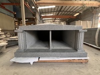 Mausolées doubles en granit gris G614 du Cambodge pour cimetière, cryptes associées, design simple et privé pour deux personnes