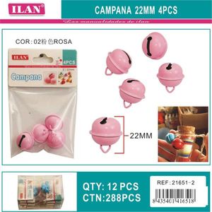 Ilan Campana 22Mm Campana Rosa 4 Pezzi Decorazioni Artigianali - Product Image 3