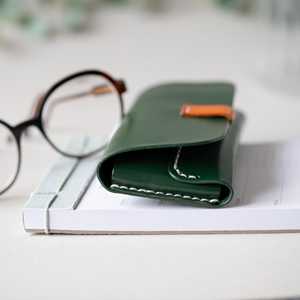Custom Genuine Leather <b>Glasses</b> Cover Soft Cowhide Pouch Luxury Slim Handmade <b>Reading</b> Spectacles Case Holder LGC-0033 - Product Image 2