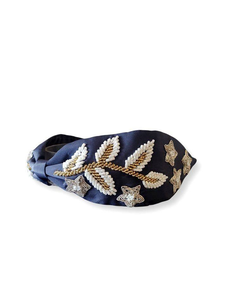 Nouveau design tendance 2026, bandeau en coton blanc brodé à la main pour filles, à porter lors de fêtes, bandeaux à cheveux perlés - Product Image 6