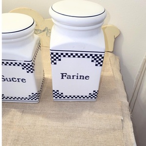 Classic Check Pattern Pantry Canister Set With <b>Labeled</b> Design Secure Lid Space Saving Stackable <b>Kitchen</b> Storage Solution - Product Image 3