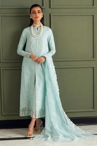 Salwar Kameez vert menthe élégant brodé pour femmes, tenue de mariage traditionnelle, robe longue en coton avec dupatta - Product Image 2
