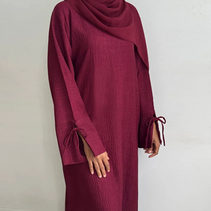 Nuevo Diseño de Kaftán, Abaya de Lino, Vestidos Musulmanes Casuales de Talla Grande, Hechos a Mano, Corte Holgado, Ropa Islámica Transpirable - Product Image 5