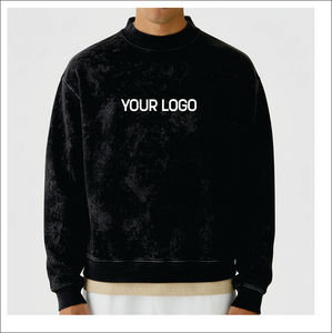 เสื้อสเวตเชิ้ตคอกลมผ้าฝ้ายแท้ 100% แบบเรียบ  พร้อมสกรีนโลโก้ตามสั่ง แขนยาว ทรงโอเวอร์ไซส์ สำหรับผู้ชาย - Product Image 5