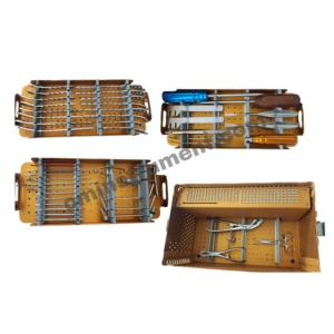 Jeu d'instruments à petits fragments verrouillables et plaques Tibia 5,7, 9, 11 H et vis 211 Pcs Instrument orthopédique pour arthroscopie | OldMed - Product Image 1