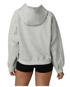 Sudadera con Capucha para Mujer, Cuello Alto, Tejido Jersey Transpirable, Mangas Farol, Personalizada con Estampado, para Invierno/Otoño - Product Image 6