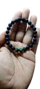 Pulsera de alta calidad Ágata negra y cuentas de tigre verde Pulsera de piedra Piedra preciosa de cristal Joyería de moda Hombres y mujeres Regalo Energía - Product Image 3