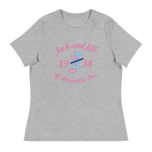 Women's Heather Gray Crew Neck Short Sleeve <b>T</b> <b>Shirt</b> with Jack and Jill 1938 Embroidery Logo Casual Cotton Tee Everyday - Product Image 1