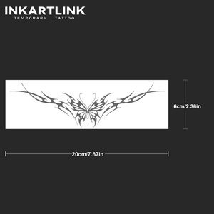 สติกเกอร์ลาย<span class=keywords><strong>สัก</strong></span><span class=keywords><strong>ผีเสื้อ</strong></span>ชนเผ่า INKARTLINK สไตล์ Y2K ลายโทเท็มบริเวณหลังส่วนล่าง สมุนไพร ติดทนนาน 15 วัน ลายสักกึ่งถาวรสำหรับตกแต่งร่างกาย บริเวณเอว ขายส่ง - Product Image 3