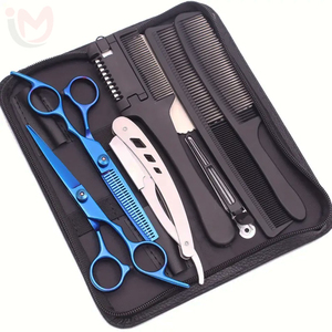 Ensemble professionnel de coiffure coloré pour la coupe des cheveux, ciseaux en acier inoxydable, peigne, rasoir, kit d'outils de salon IMANS - Product Image 3