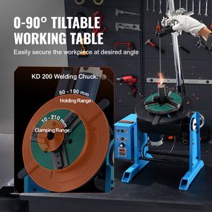Nuovo Posizionatore di Saldatura Rotante da 66 libbre/30 kg con Tavola Girevole da 0 a 90 Gradi, 1-12 RPM, 80W, 12,4 Pollici, 3 Griffe - Product Image 3