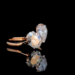 Anillo de Diamantes Cultivados en Laboratorio Toi Et Moi de 2.00 CTW, Oro Sólido de 14K, Corte Pera y Ovalado, Certificado IGI - Product Image 3