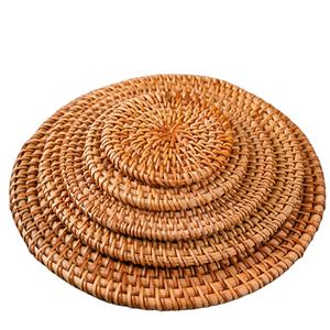 Plato de Ratán Natural con Diseño Floral, Vietnam Da Nang, Posavasos de Bambú Hecho a Mano, Marca TUYET DUNG - Product Image 1